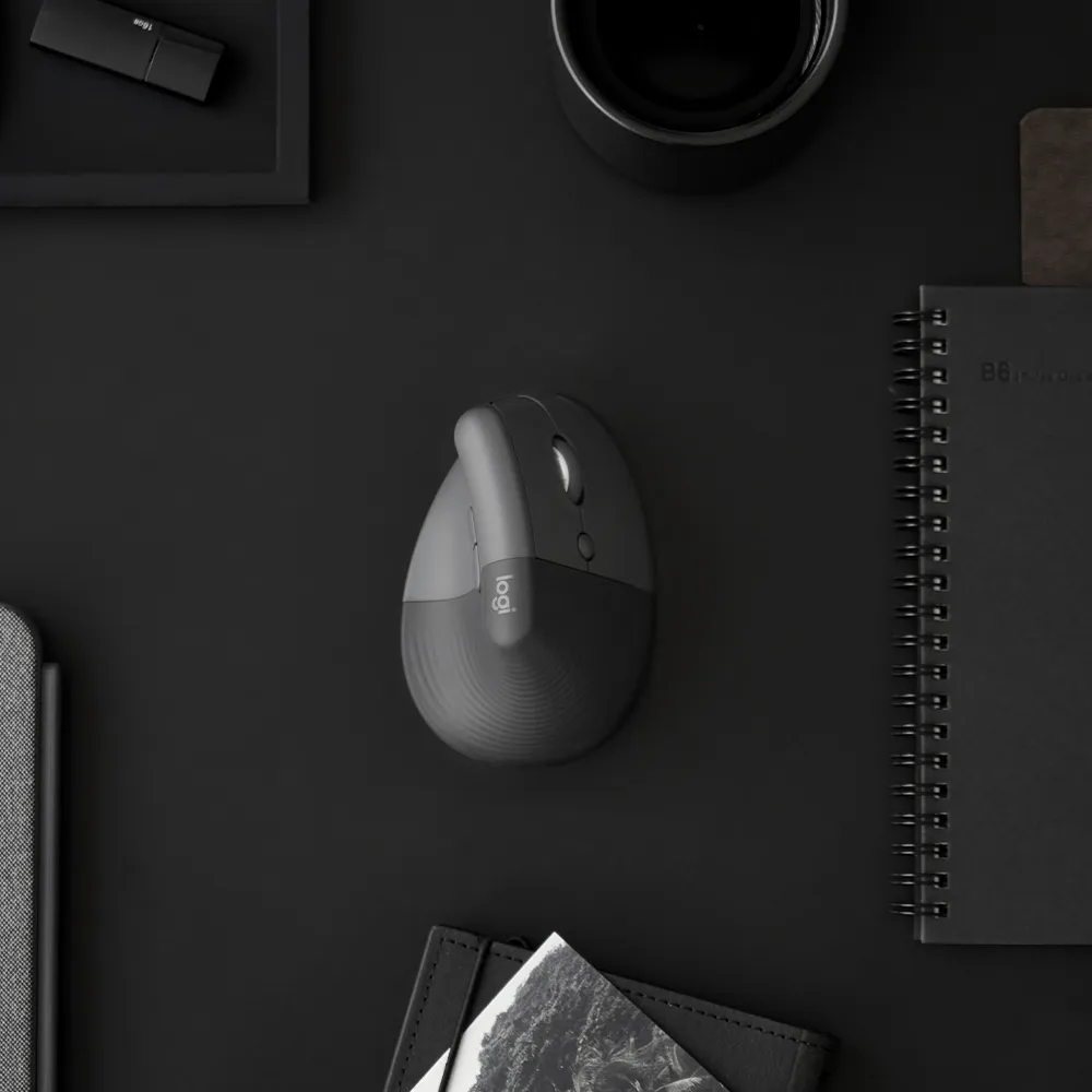 【Logitech 羅技】Lift 人體工學垂直無線藍牙滑鼠(石墨灰)
