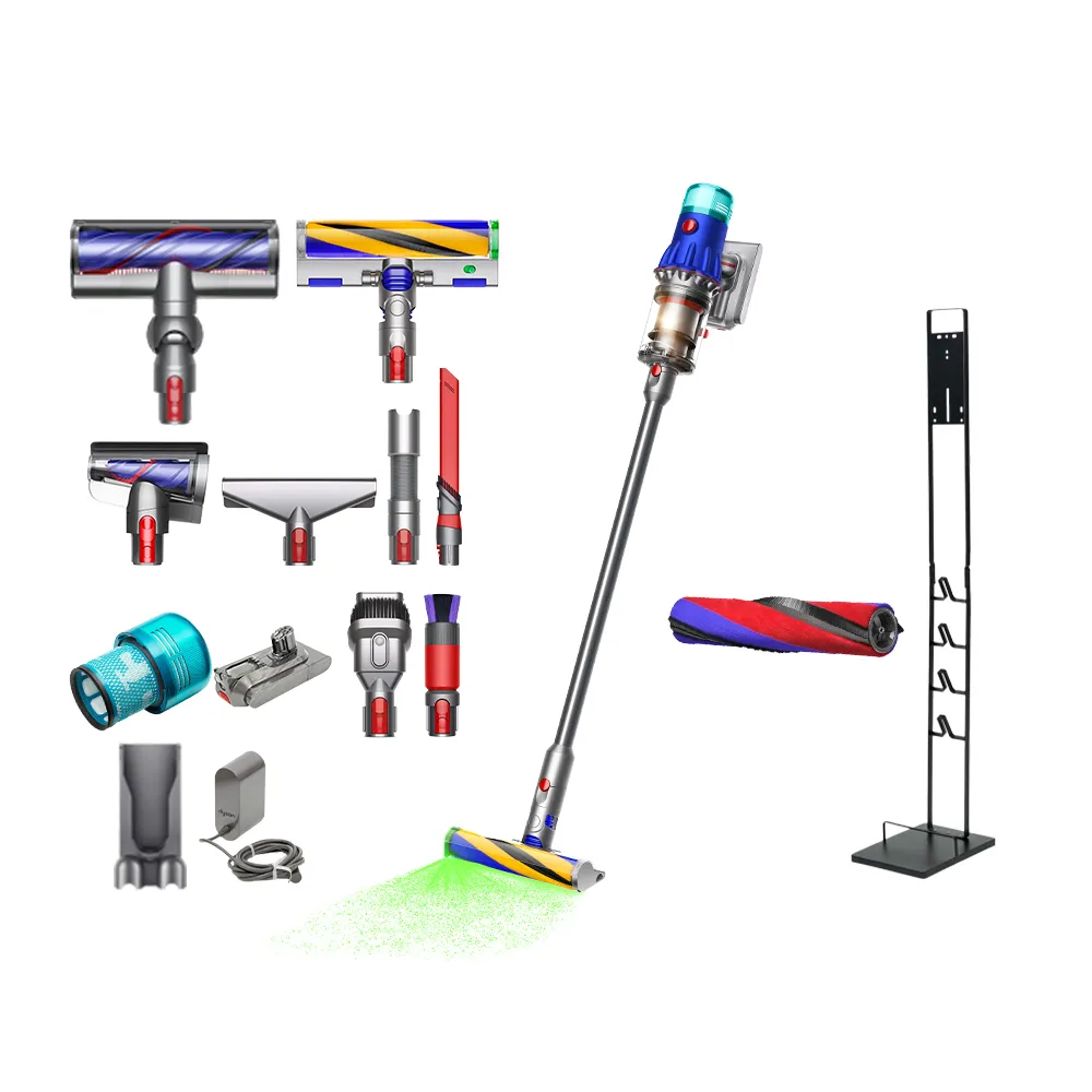 【dyson 戴森】V12 SV46 Detect Slim Fluffy Total Clean 強勁輕量智慧無線吸塵器 MO獨家升級版 (雙主吸頭)