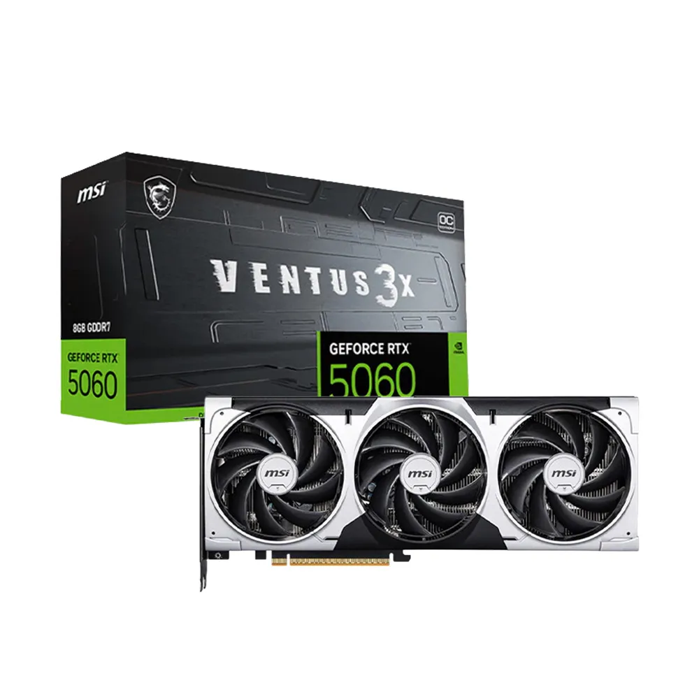【MSI 微星】GeForce RTX 5060 8G VENTUS 3X OC 顯示卡