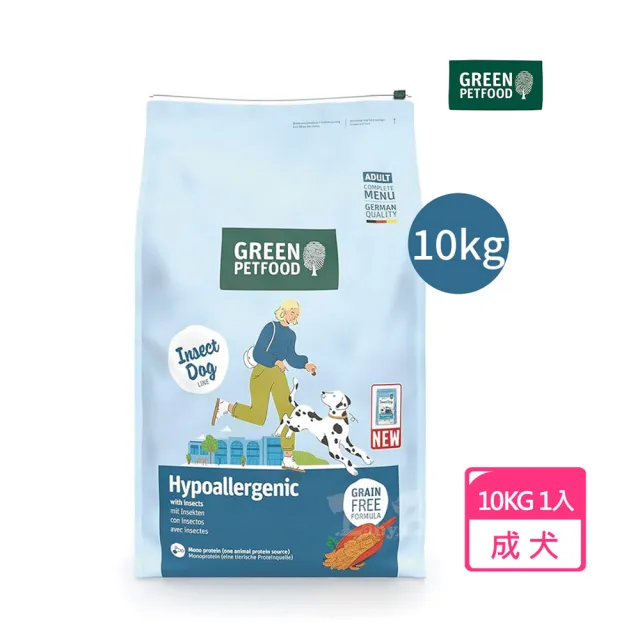 【Green Petfood 綠自然】即期良品 昆蟲蛋白 無穀低敏成犬飼料 10KG(皮膚毛髮健康 效期20270226)