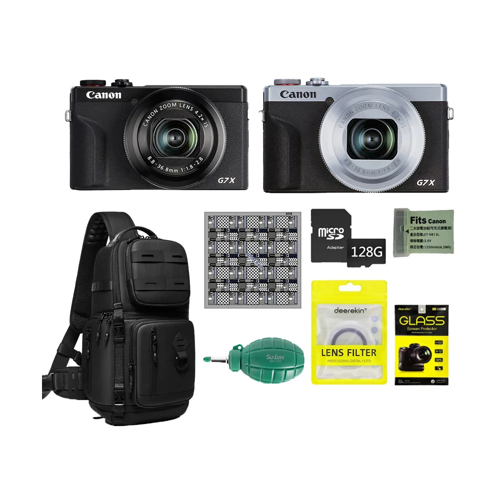【Canon】PowerShot G7X Mark III G7XM3+鋼化貼+保護鏡+副電+空氣球+128G+魔毯+9262相機包(公司貨)