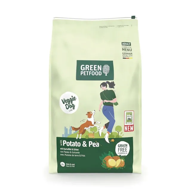 【Green Petfood 綠自然】即期良品 機能素食 馬鈴薯+豌豆 無穀低敏成犬飼料 10KG(綠色食品 效期20270226