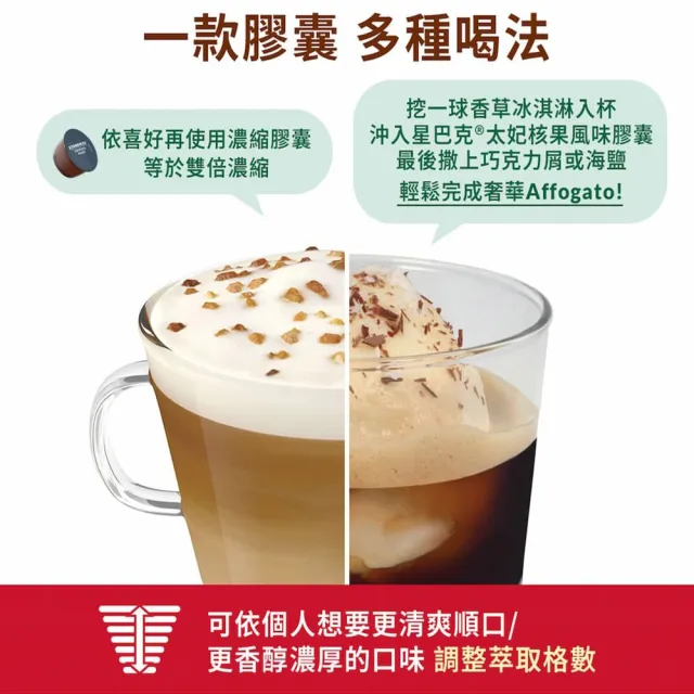 【NESCAFE Dolce Gusto】星巴克太妃/榛果風味拿鐵咖啡膠囊12顆x3盒(適用雀巢多趣酷思咖啡機)