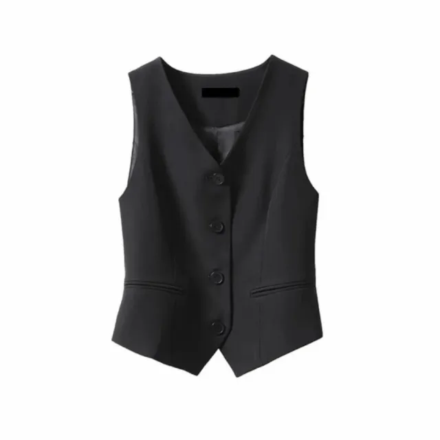 【米蘭精品】現貨出清 西裝背心無袖西服(V領收腰顯瘦復古女馬甲外套t1jy8)