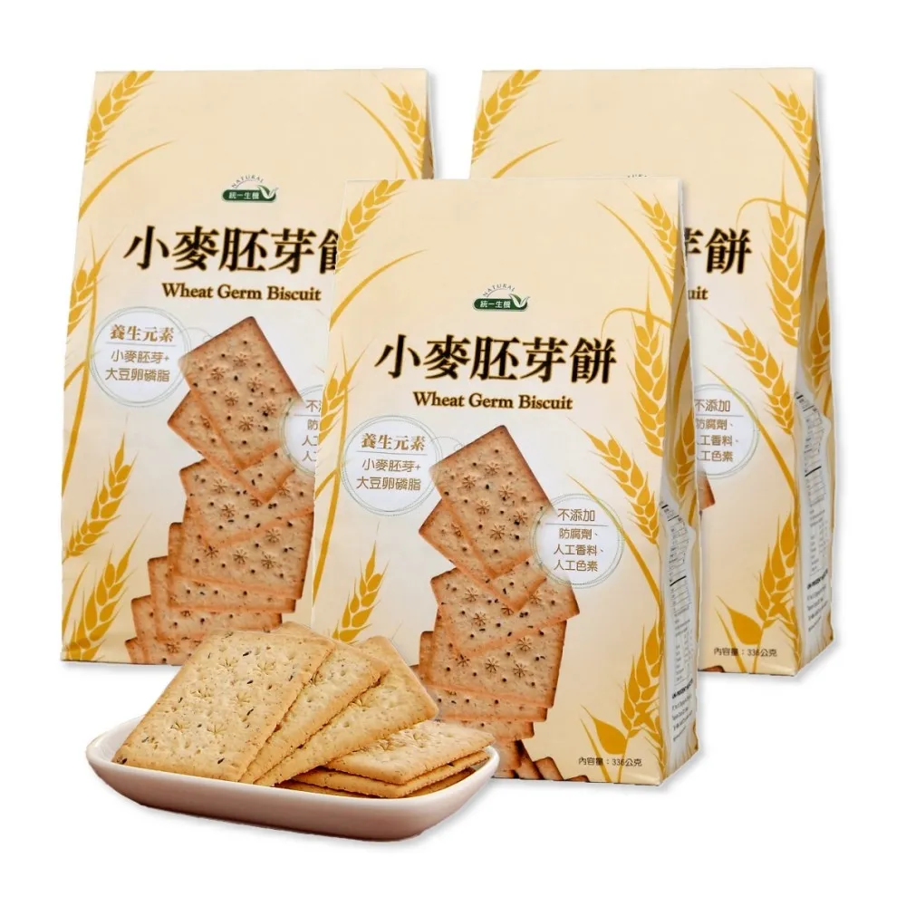 【統一生機】小麥胚芽餅336gx3袋 (24gx14包/袋)