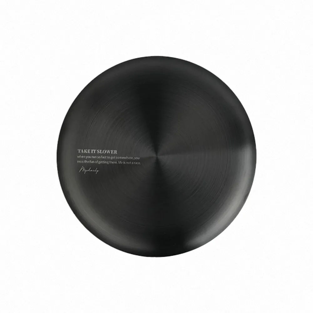 【Chill Outdoor】工業風 304不鏽鋼圓形餐盤 直徑22cm(露營餐盤 露營盤子 不銹鋼盤 盤子水果盤)