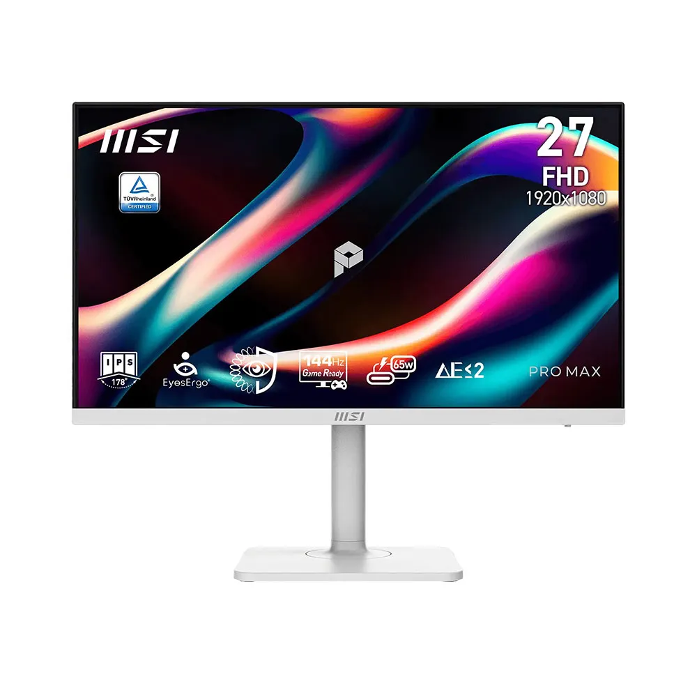 【MSI 微星】PRO MAX 271PHW E14 支援MAC 護眼專業繪圖美型螢幕-27型/FHD/IPS/HDMI/喇叭/Type C