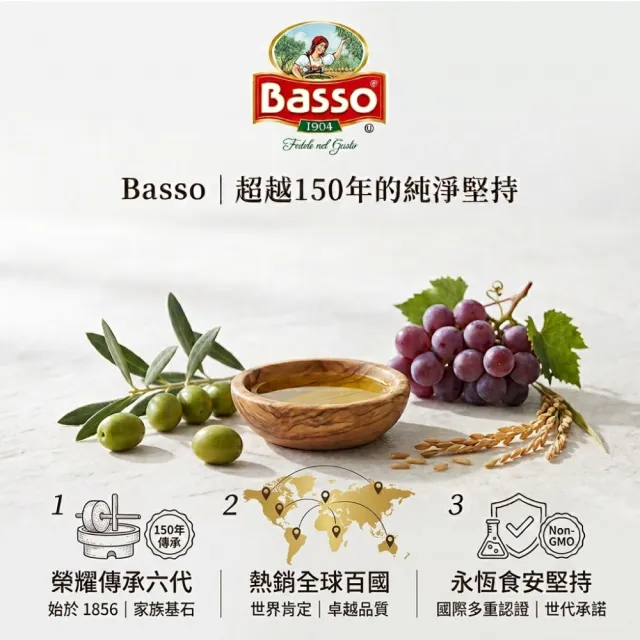 【BASSO 巴碩】*雙11獨家*義大利純天然葡萄籽油1公升x4入
