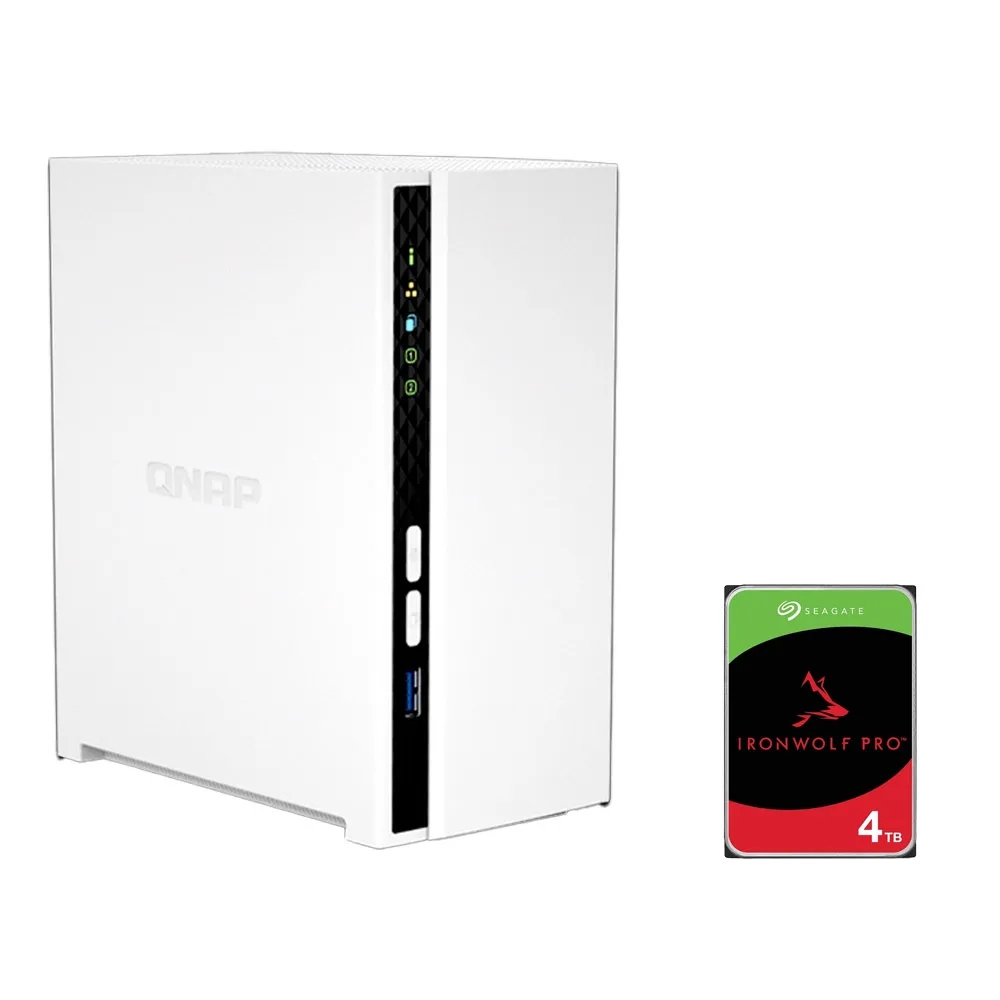 【QNAP】搭希捷IronWolf Pro 4TBx1★TS-233 2Bay NAS 網路儲存伺服器+(ST4000NT001)