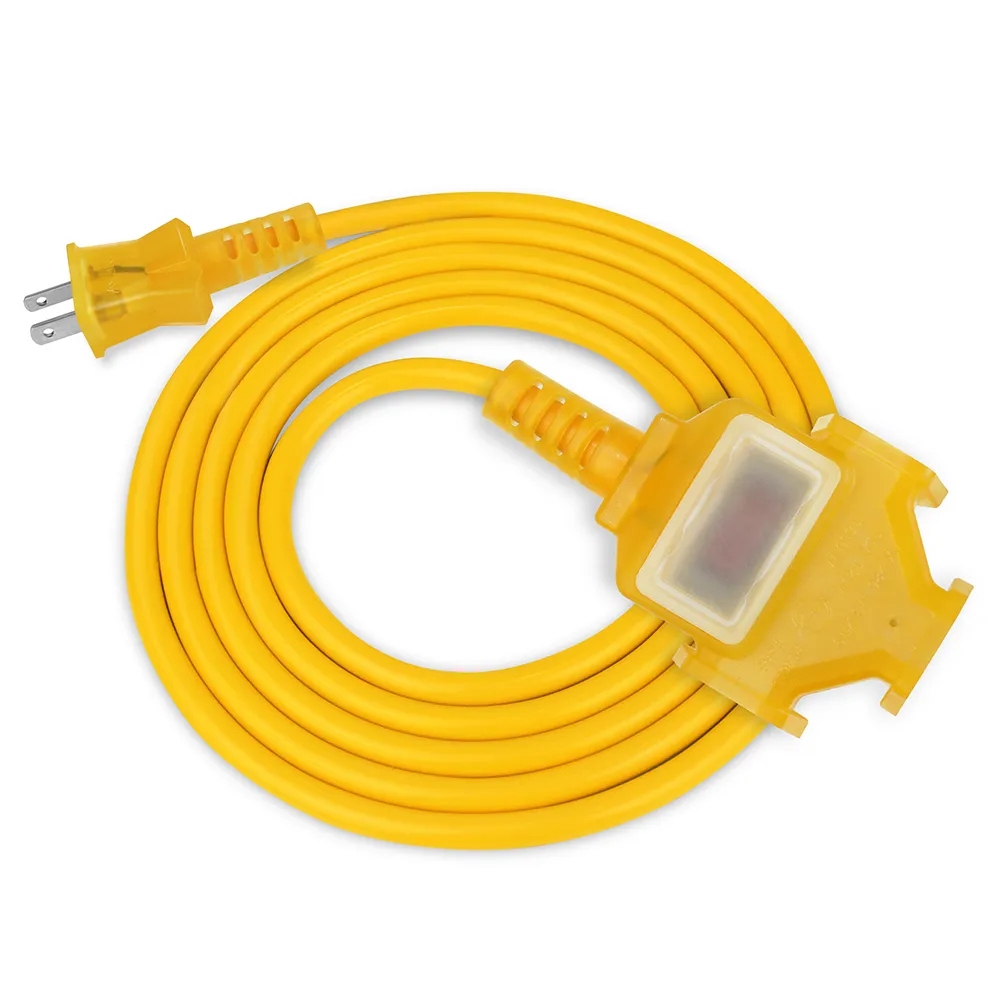 【PowerSync 群加】2P 1擴3插工業用動力延長線/黃色/15m(TU3C4150)