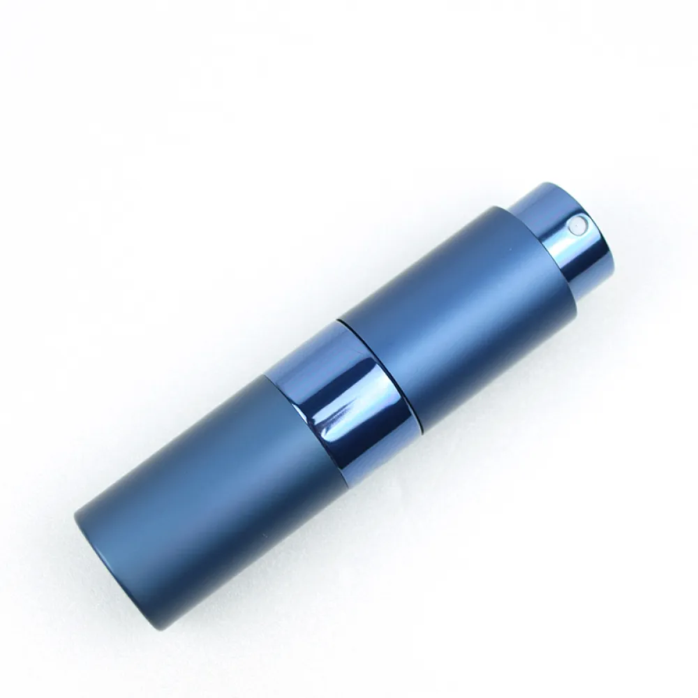 【MYBeauty】2入旋轉收納玻璃填充瓶15ml藍色贈分裝工具乙組(香水分裝小噴瓶/玻璃分裝瓶/按壓式噴霧瓶)
