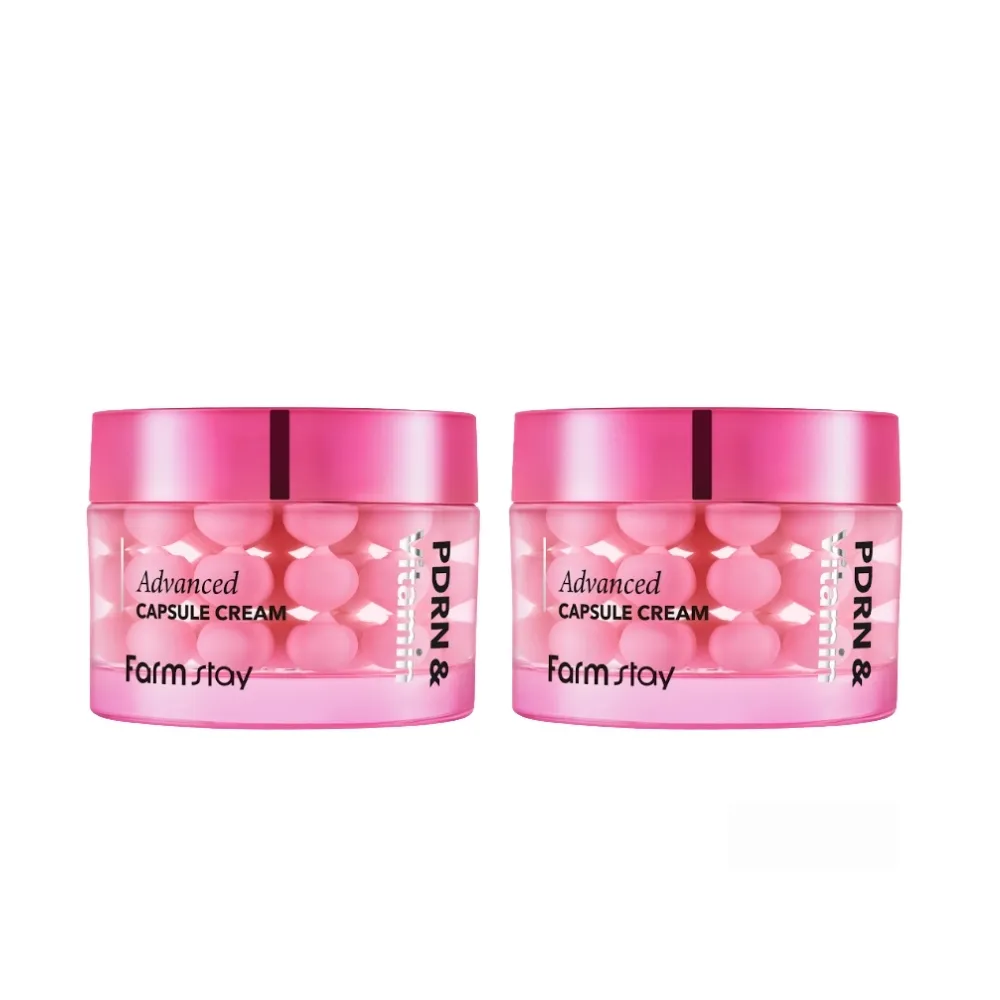 【Farmstay 植物莊園】韓國維C煥亮新生膠囊乳霜55ml x2入