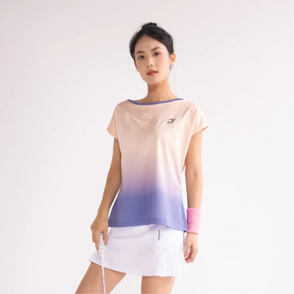 【JNICE 久奈司】漸層機能 運動上衣 運動服 Tshirt-粉紫(女版)