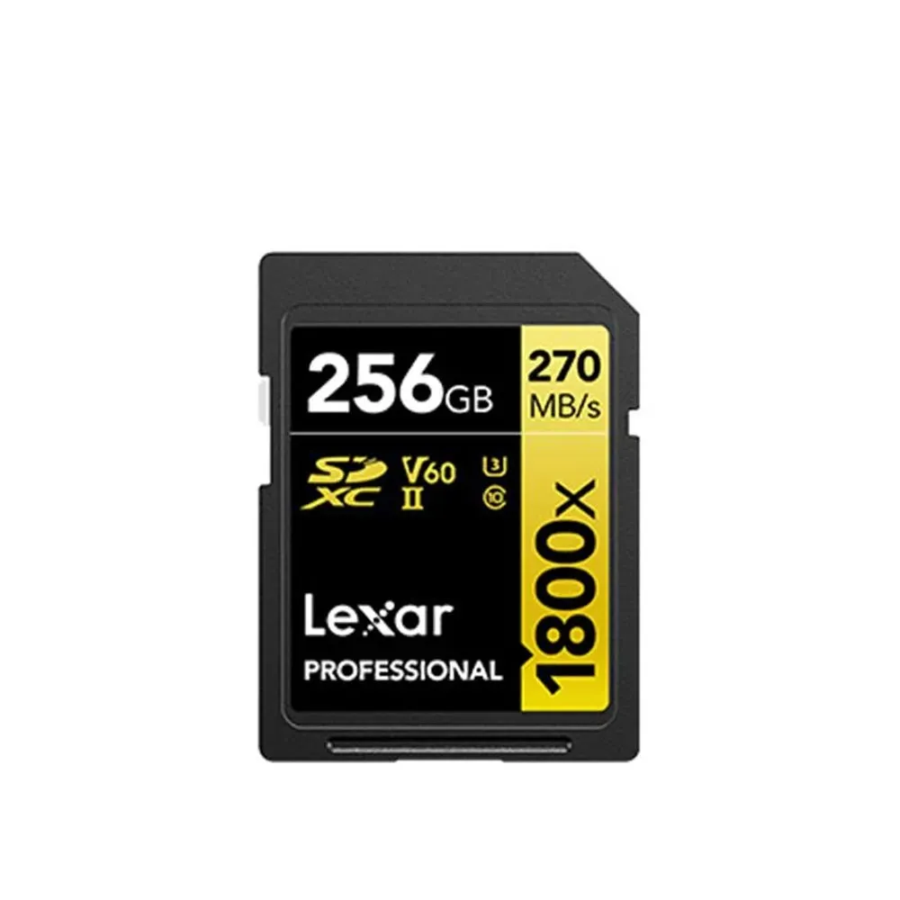 【Lexar 雷克沙】專業版 256GB Professional 1800x SDXD UHS-II 記憶卡 Gold系列(270 MB/s  終身有限保固)