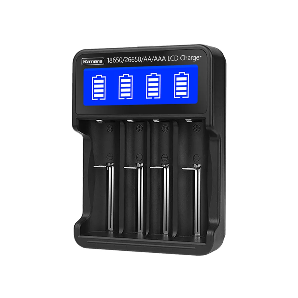 【Kamera 佳美能】18650 USB液晶4槽電池充電器(26650/21700/RCR123/3號/4號 充電電池通用 L465)