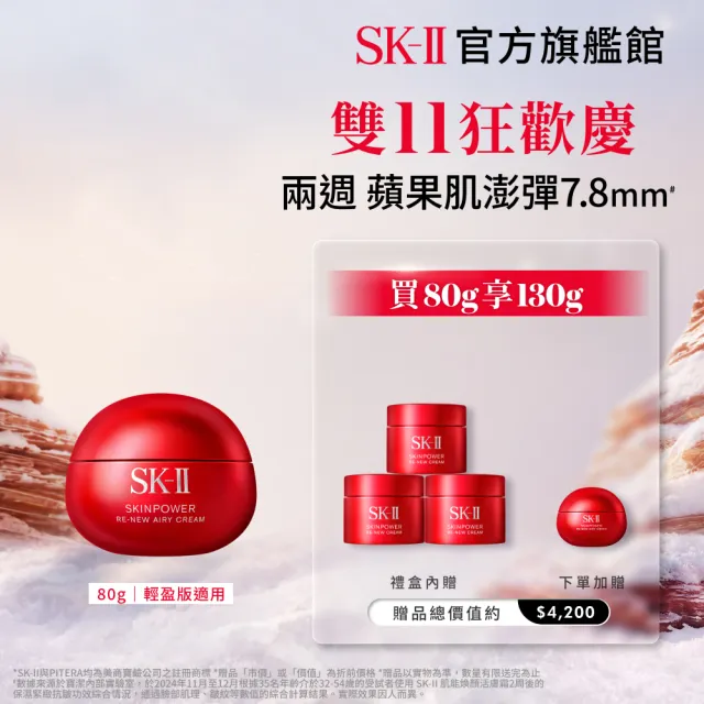 【SK-II】官方直營 肌源煥顏活膚霜特惠組80g(禮盒/經典or輕盈任選/乳霜/臉部保養/澎彈/緊緻/大紅球/雙11)