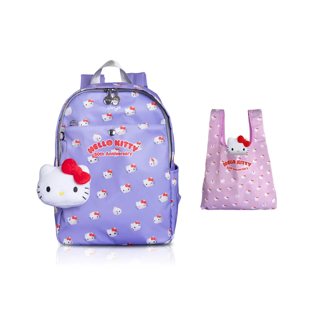 【deya】雙11 hello kitty 三麗鷗 凱蒂50週年抗菌大後背包 贈kitty吊飾購袋︱後背包