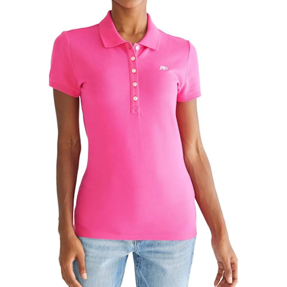 【Aeropostale】2025女時尚字母標誌桃紅色短袖POLO-網