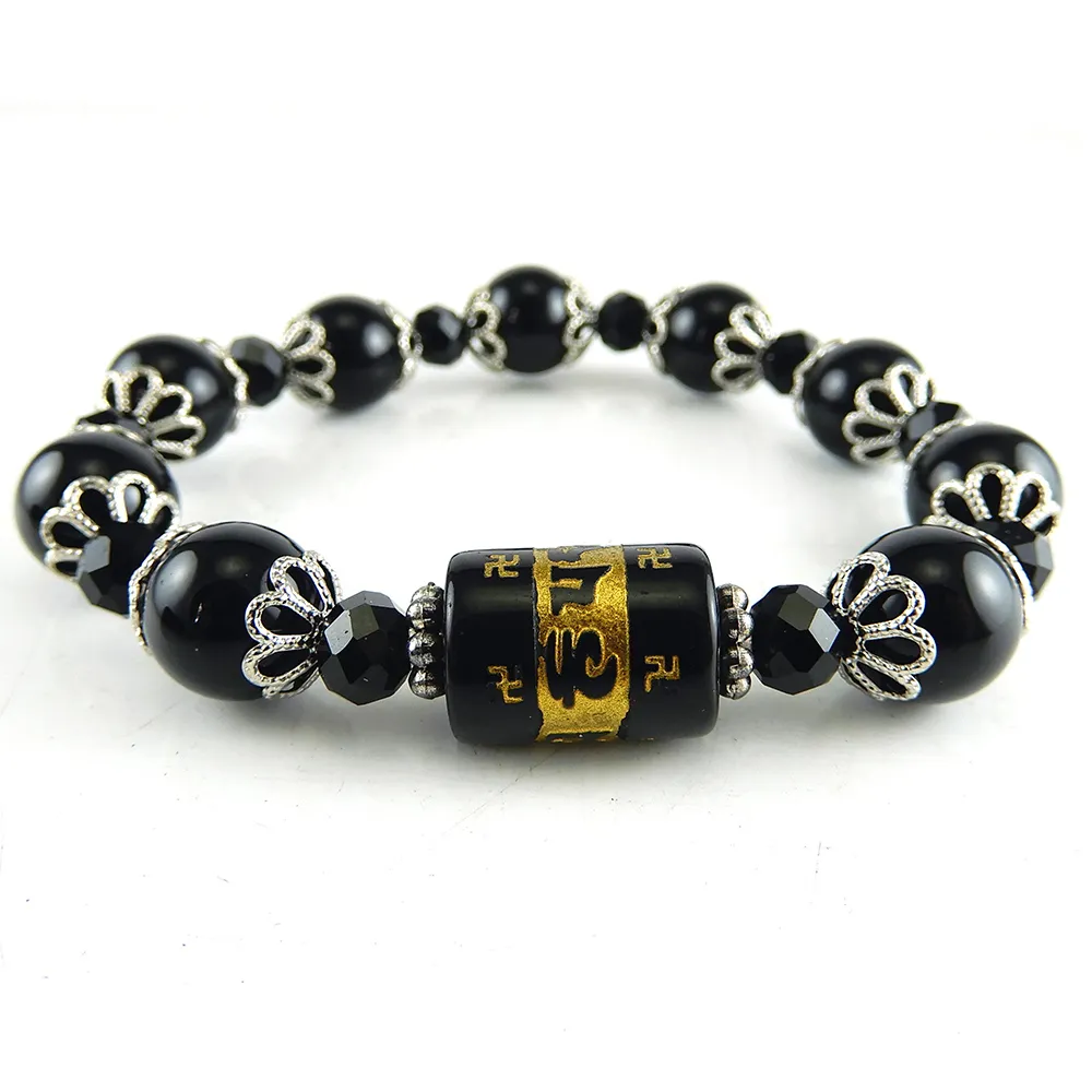 【GemMaker 頑石睛萃】六字大明咒黑瑪瑙手珠(10mm)