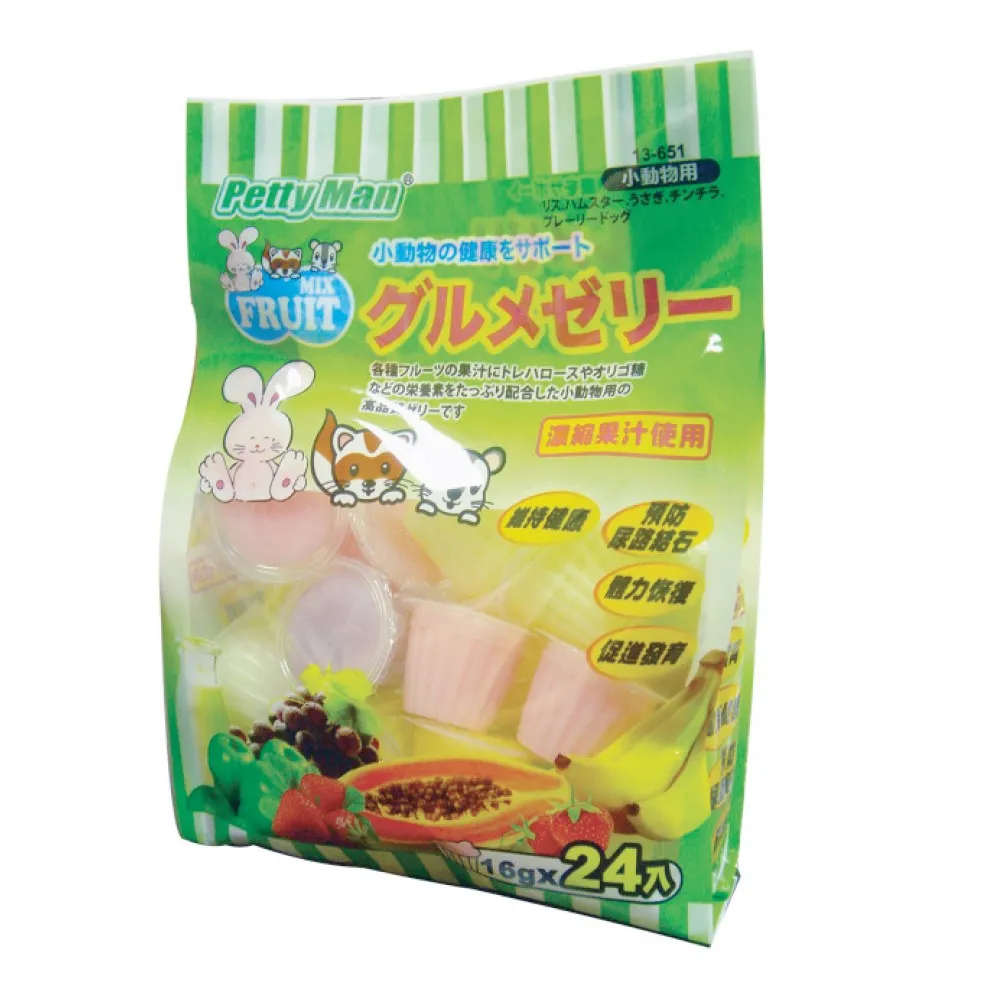 【PettyMan】小動物專用果凍-綜合口味24粒*6包組(小動物零食)