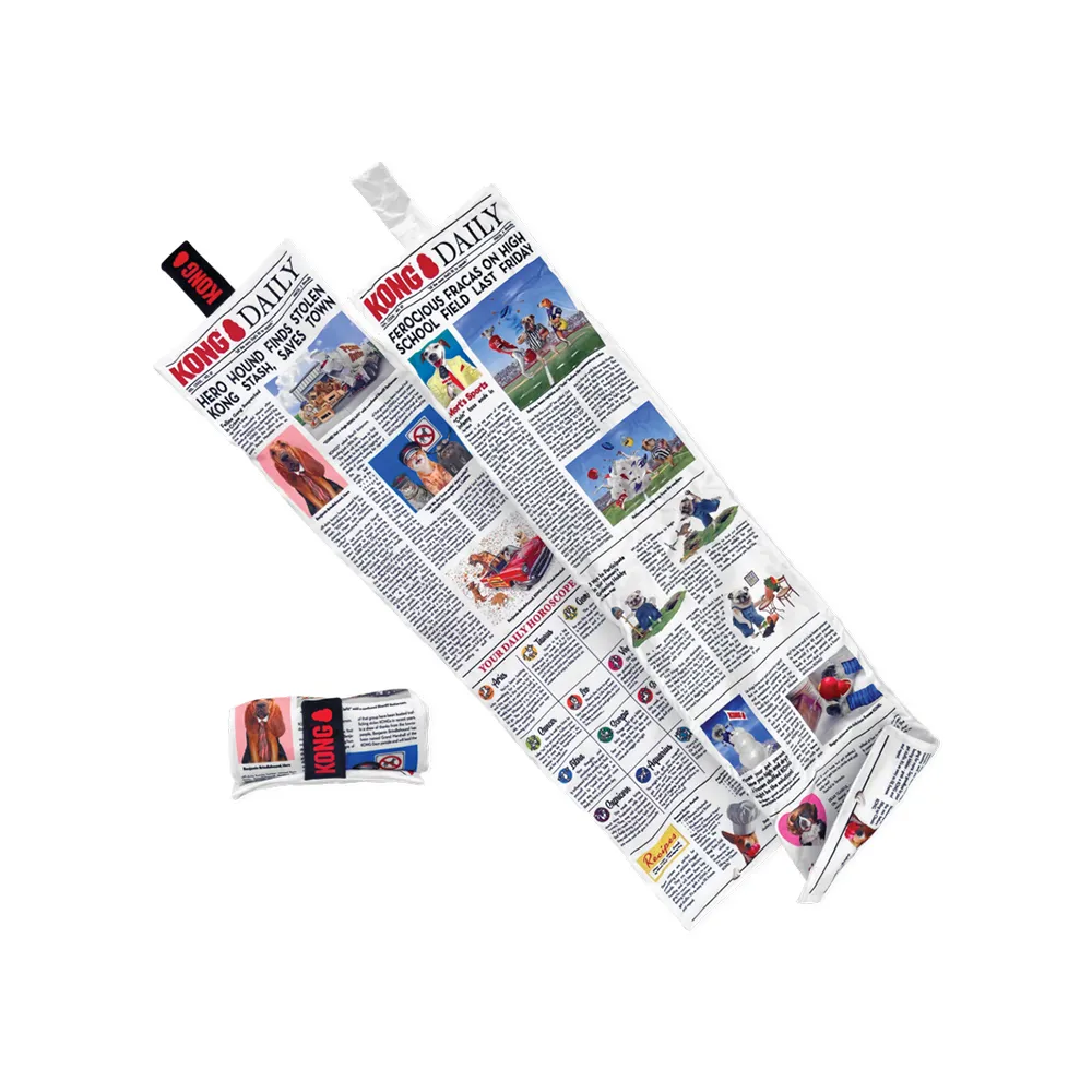 【KONG】寵物拉扯發聲玩具－巨大日報 XL(發聲玩具 拉扯玩具 寵物玩具 巨型報紙 狗響紙玩具 )