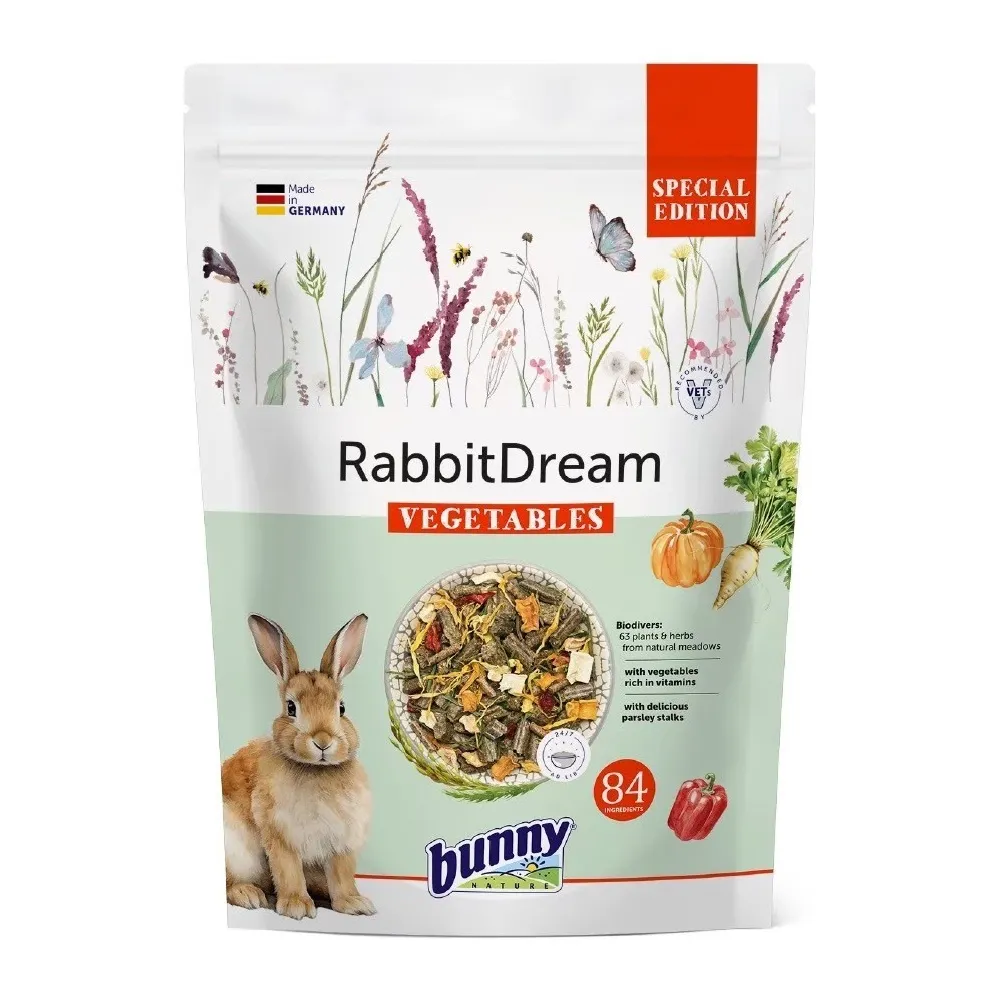 【Bunny Nature 德國邦尼】夢想成兔小顆三柱顆粒-無糖蔬菜配方1.5kg(84種天然草本植物/無限量餵食)