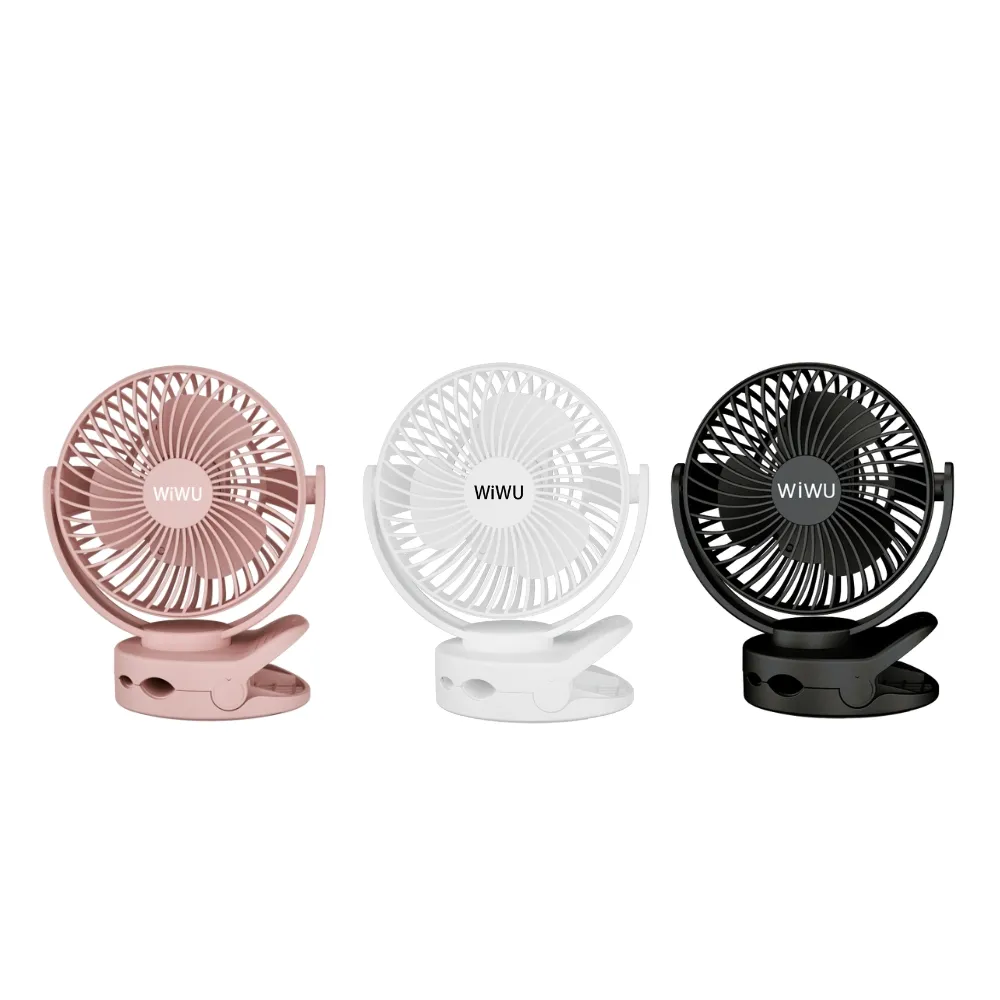 【WiWU】超值2入組|MY-W026 USB充電多功能夾式涼風扇 二代(靜音電風扇 出外露營必備)