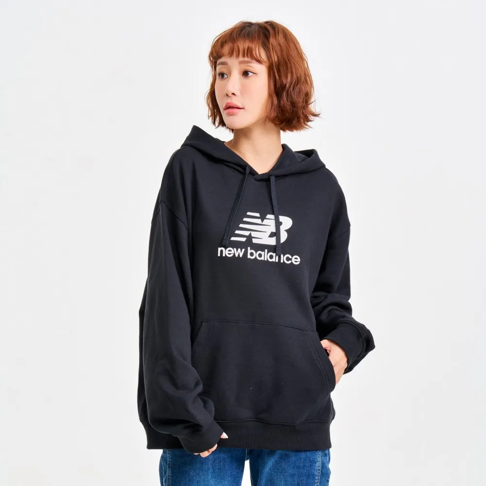 【NEW BALANCE】NB 帽T_女性_黑色_WT41504BK(美版 版型偏大)