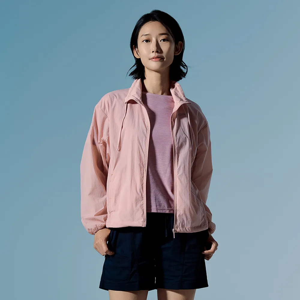 【ADISI】女輕肌感超撥水抗風透氣抗UV外套 AJ2611078 霜粉 M-L｜UPF30+ 輕量 彈性 防潑水 立領外套