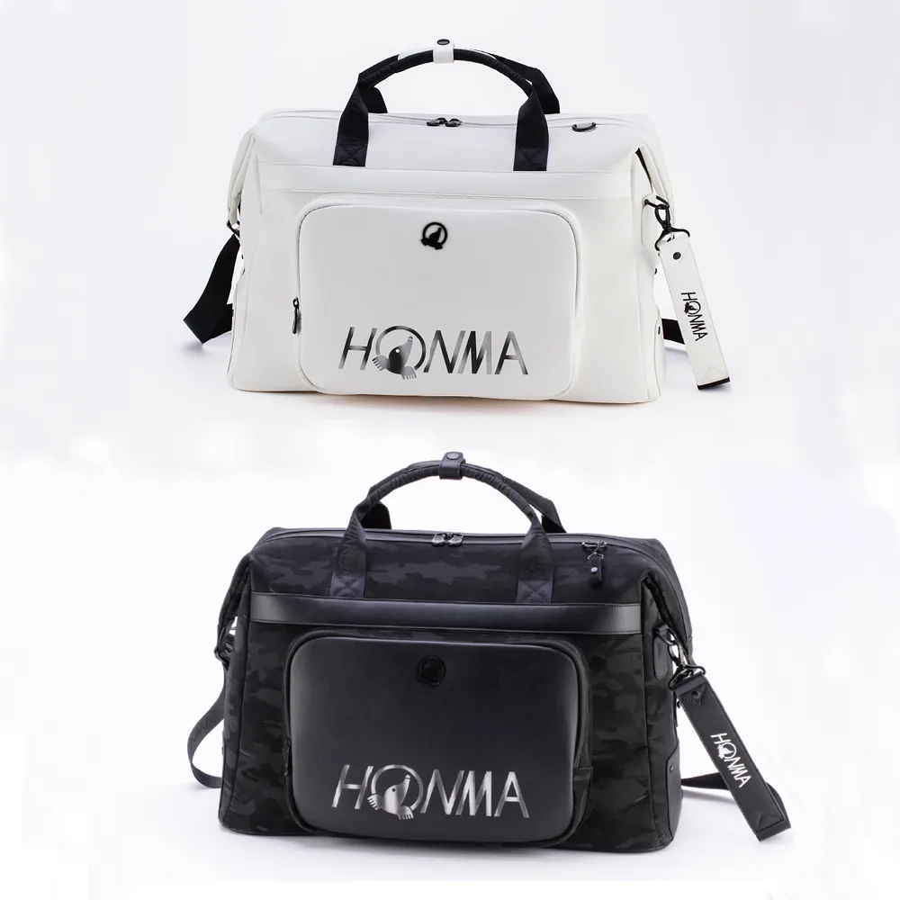 【HONMA 本間高爾夫】高爾夫衣物袋/行李袋/波士頓包 可肩背GOLF BOSTON BAG BB12634(黑/白色任選)