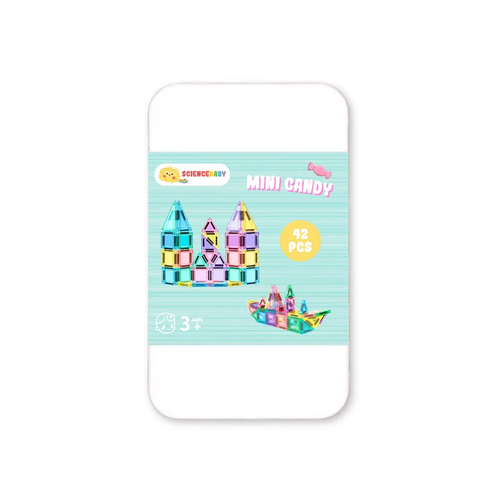 【ScienceBaby】雪鑽磁力片 糖果小磁片42PCS(MNTL Connetix相容)
