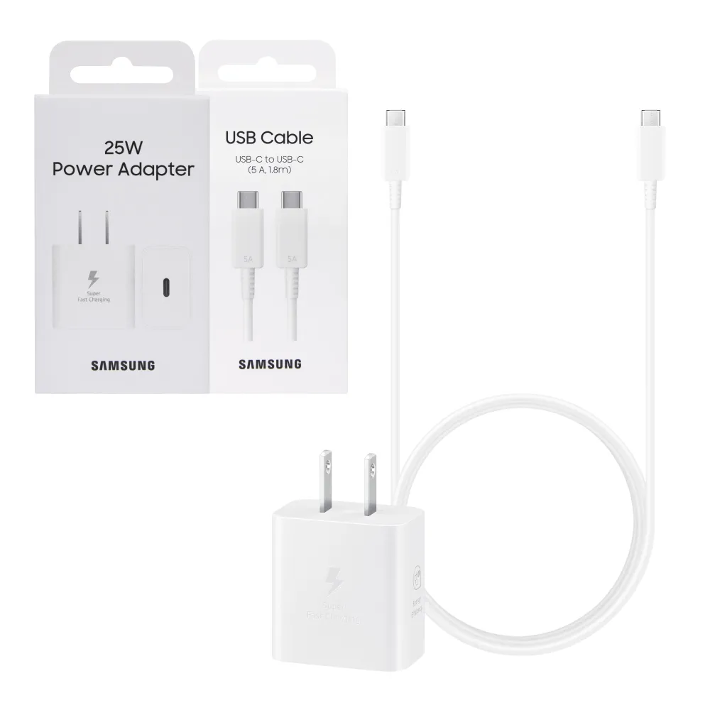 【Samsung 三星】原廠 25W PD 3.0超快充T2510+5A 1.8m 雙Type C 線DX510(公司貨)