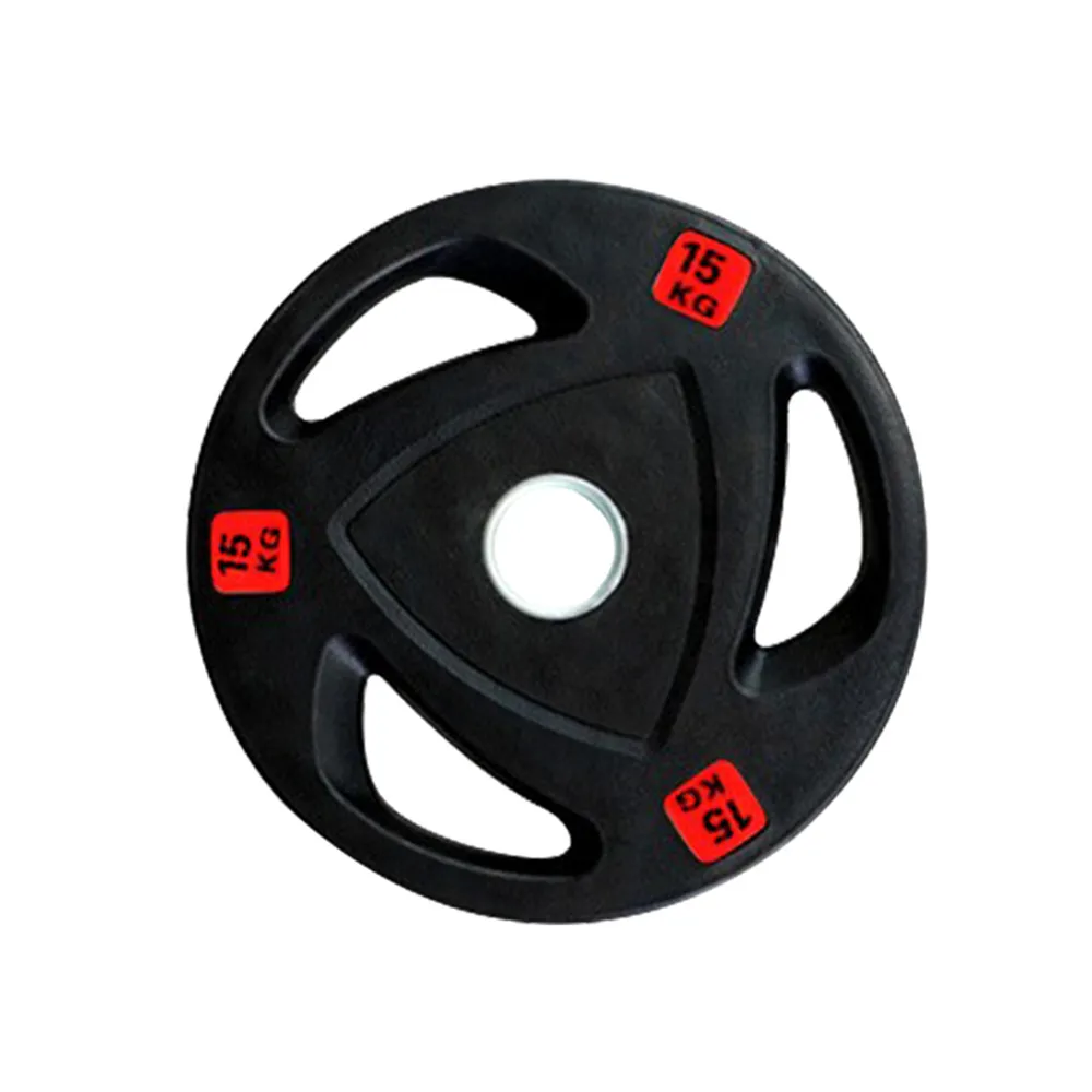 【NTONE】三孔包膠槓片15KG x2片(5cm奧桿專用 三孔設計方便拿取)