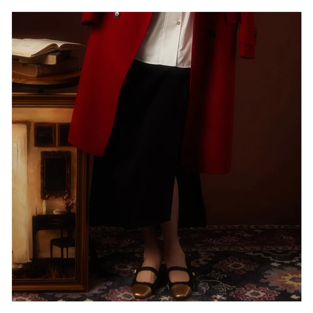 【JESSICA】出清品 優雅氣質修身不規則皺褶長裙235107