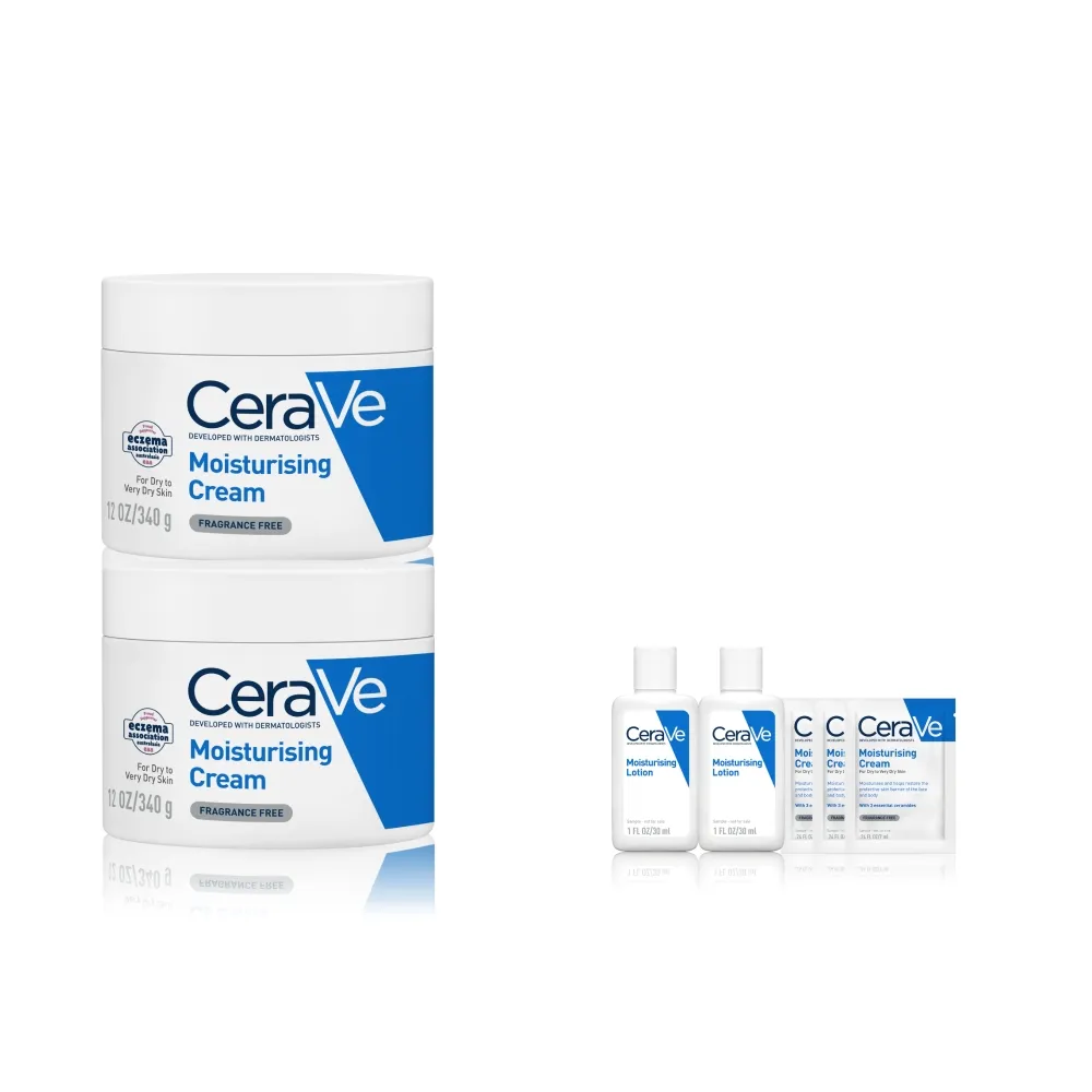 【CeraVe 適樂膚】momo限定雙星組★長效潤澤修護霜340g*2 B(臉部身體乳霜)