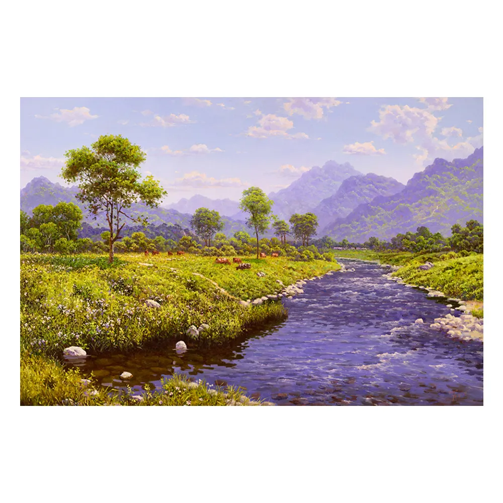 【御畫房】盛夏美景 國家一級畫師手繪油×90cm(VF-75)