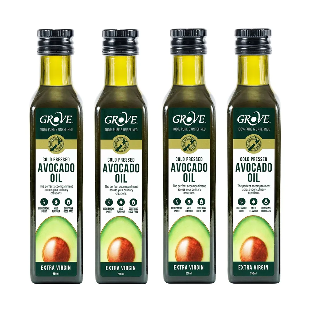 【GROVE 克羅福】原味純天然頂級冷壓初榨酪梨油 250ml 4入(總代理公司貨)