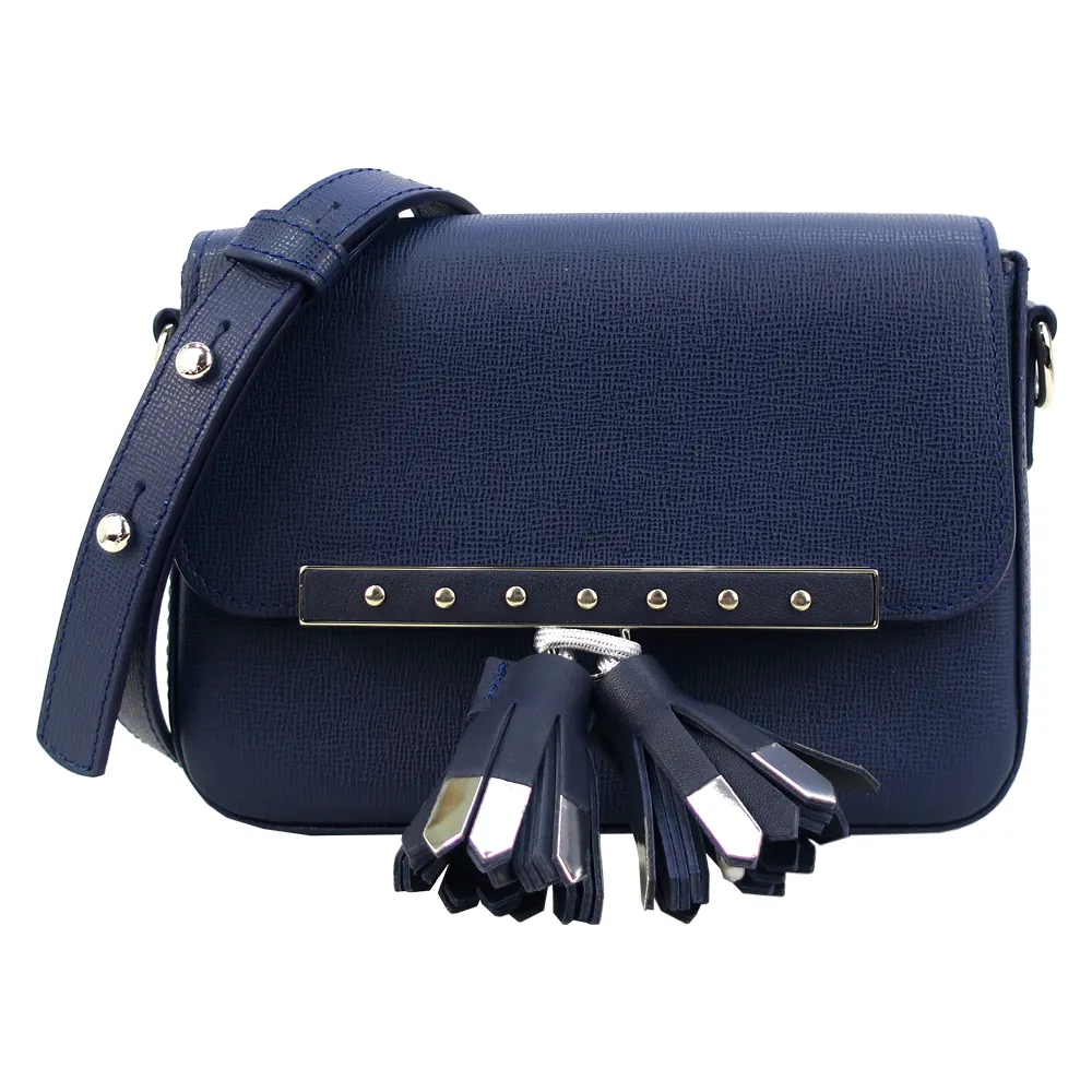 【LONGCHAMP】GAME ON系列金屬夾扣斜背包(展示品/小/海軍藍)