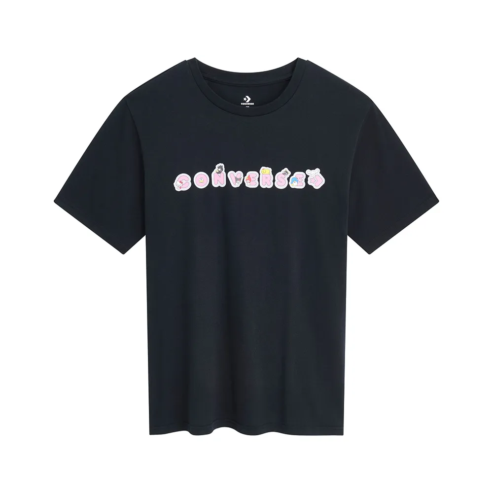 【CONVERSE】Hello Kitty Sticker Tee 短袖 男款 女款 黑色 三麗鷗 CVM5T517-BLK