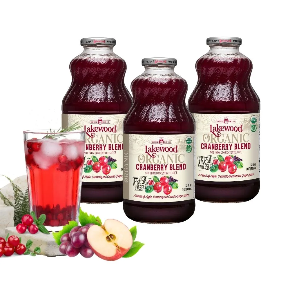 即期品【Onatural 歐納丘】Lakewood有機莓果綜合果汁946ml*3瓶(無加糖 100%果汁)