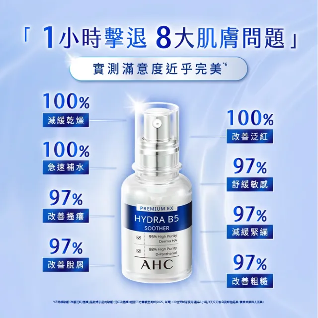 【AHC】雙11獨家★B5玻尿酸保濕精華液重磅囤貨組_30mlx10入(右旋B5/玻尿酸/保濕霸主/高效修護/敏感肌適用)