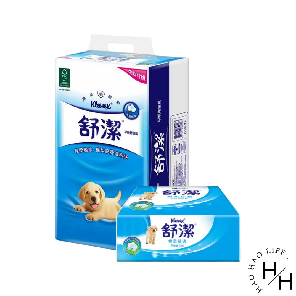【Kleenex 舒潔】棉柔舒適平版衛生紙(300張*6包*6串)