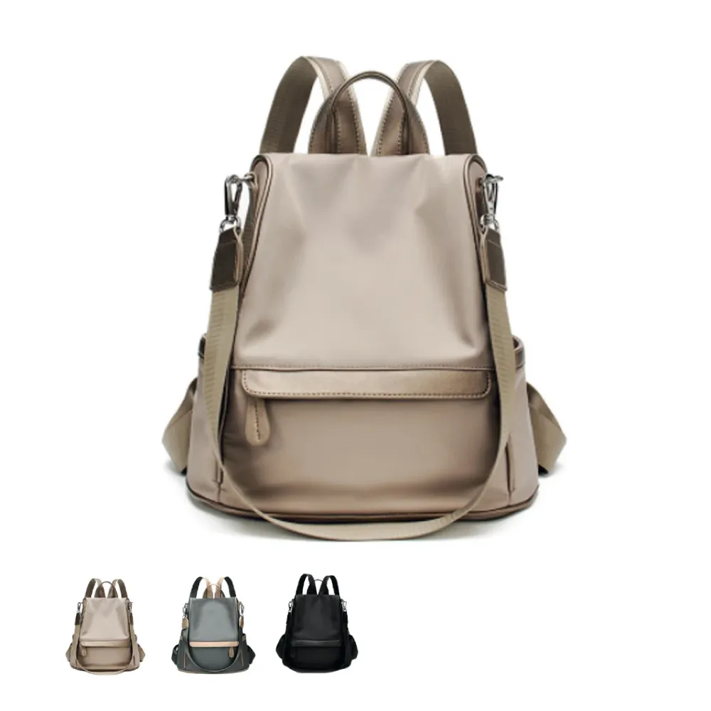 【Rosse Bags】韓版休閒百搭防潑水牛津布後背包(防水包 現+預  黑色 / 卡其色 / 灰色)