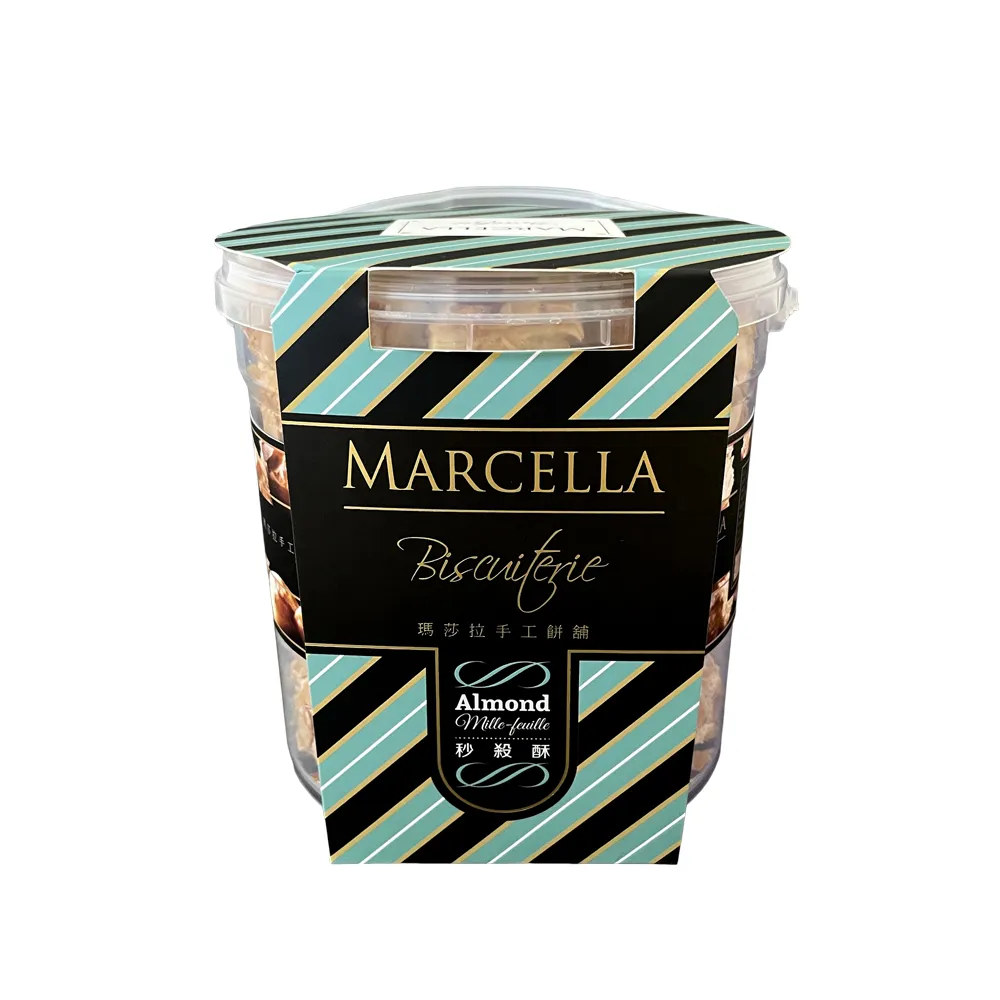 Marcella瑪莎拉手工餅舖｜杏仁千層秒殺酥 分享桶350G(千層酥、一口酥、一口千層酥、秒殺酥)