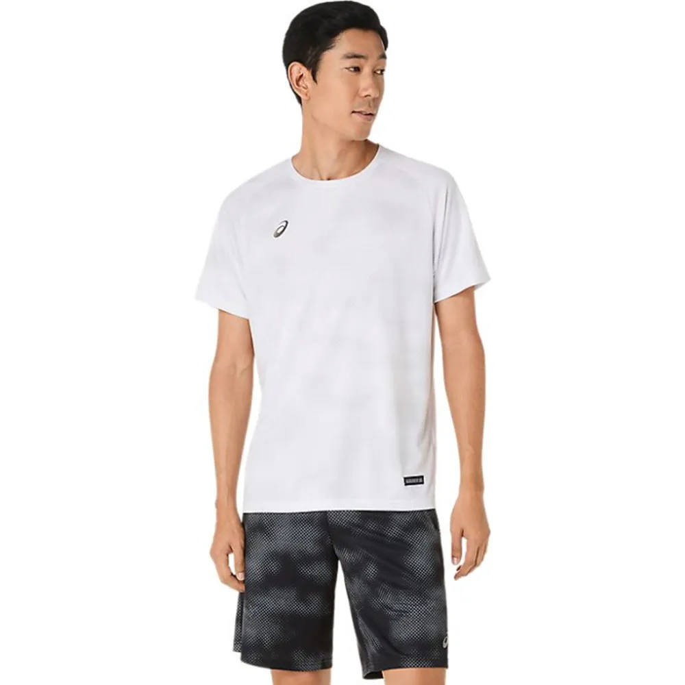 【asics 亞瑟士】短袖上衣 男 訓練 慢跑 白 2033C038-100