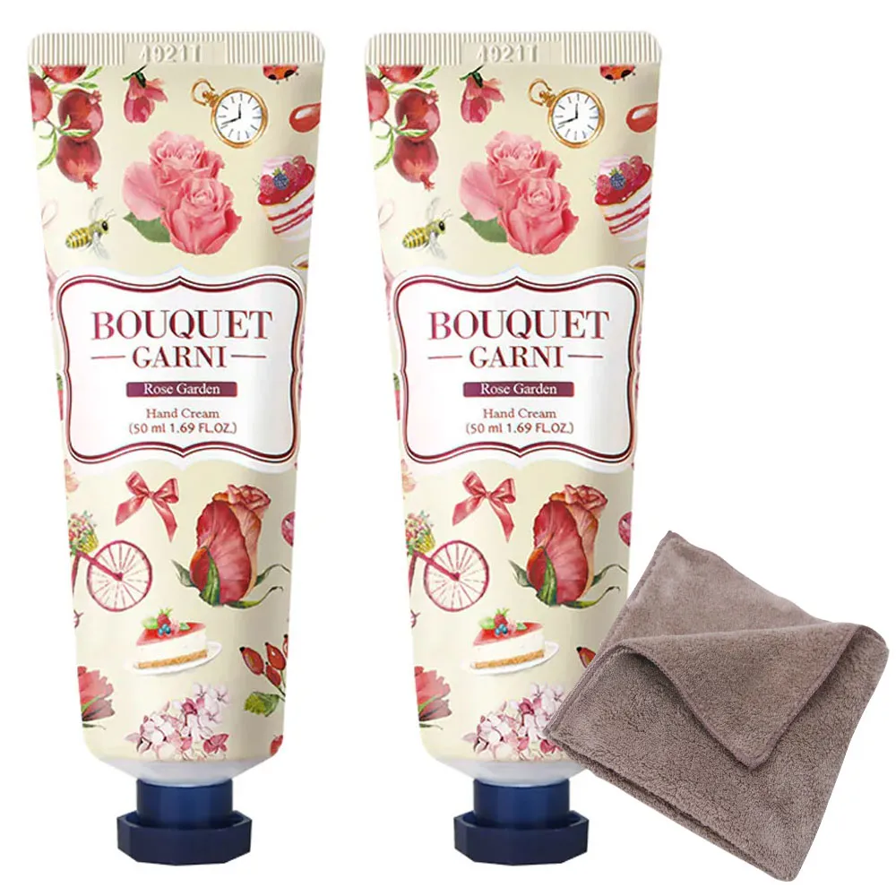 【BOUQUET GARNI】璞珈妮 香水護手霜(玫瑰花園／50ml／2入《送攜帶型小方巾》)