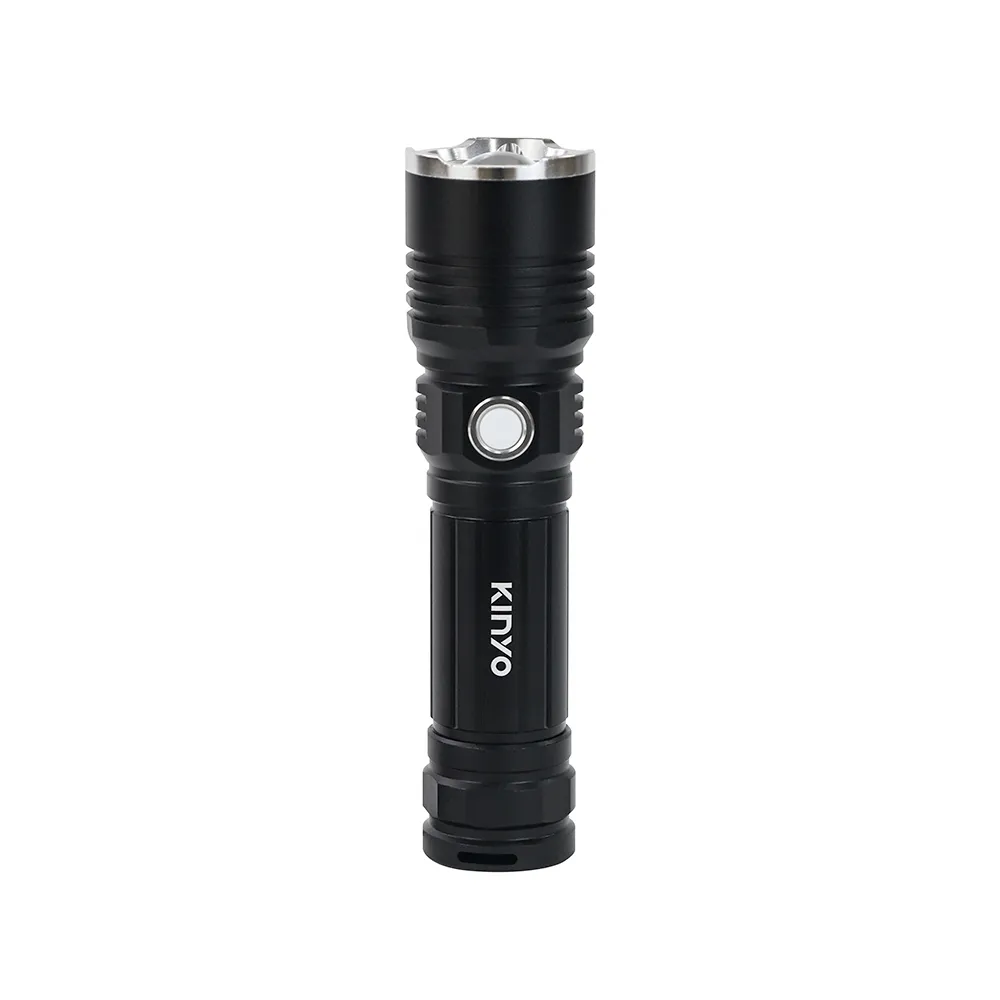 【KINYO】充電式P50強光手電筒(登山/露營/地震/停電/Type-C充電 LED-670)