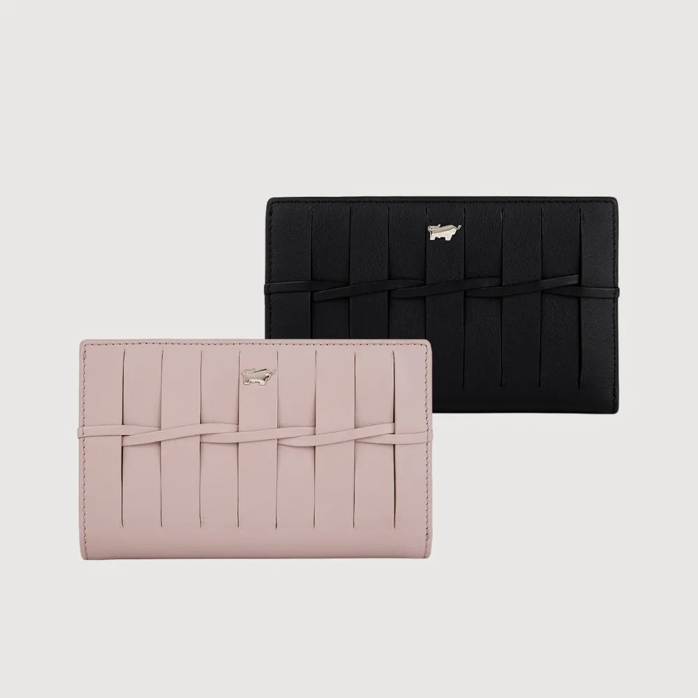 【BRAUN BUFFEL 德國小金牛】菲斯蒂-CNY 12卡兩折中夾-多色任選(BF881-502-ADR/BK) 錢包送禮推薦