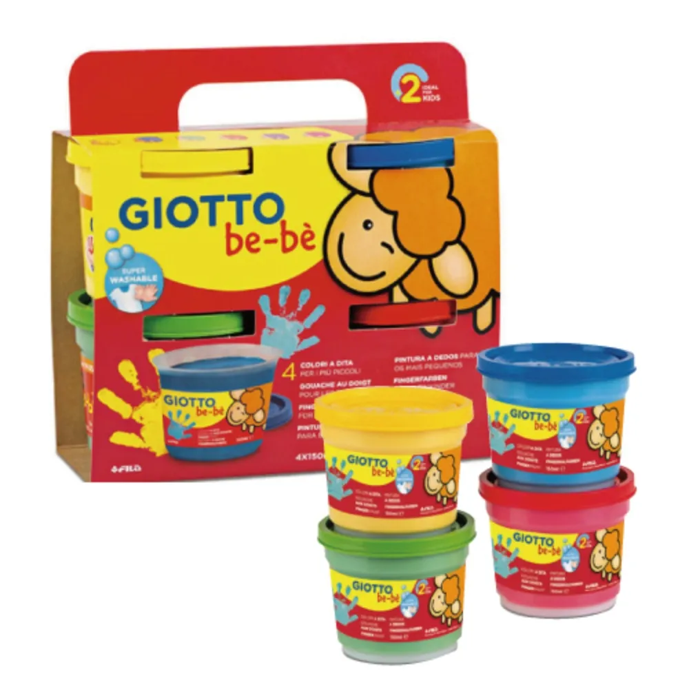 【義大利GIOTTO】歡樂手指彩繪4色組(手指膏 手指繪畫 安全無毒 好洗)