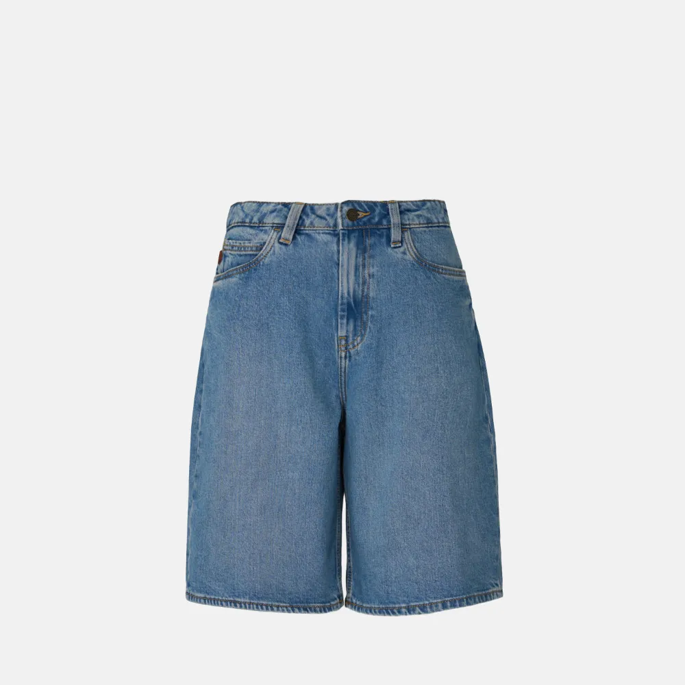 【Timberland】女款淺藍色丹寧短褲(A67T7BQ8)